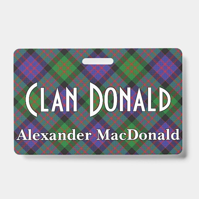 Badge Tartan Clan Donald MacDonald Snappy (Avant)