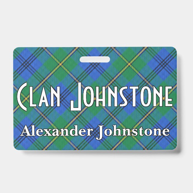 Badge Tartan Clan Johnstone Johnston Snappy (Avant)