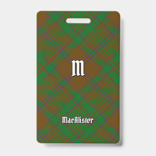 Badge Tartan de chasse Clan MacAlister de Glenbarr