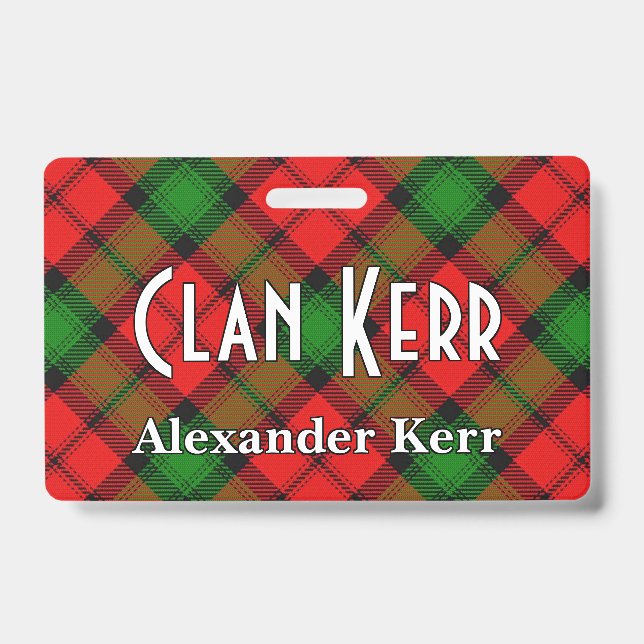 Badge Tartan du clan Kerr Snappy (Avant)