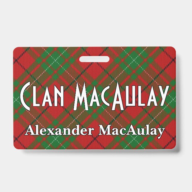 Badge Tartan du clan MacAulay Snappy (Avant)