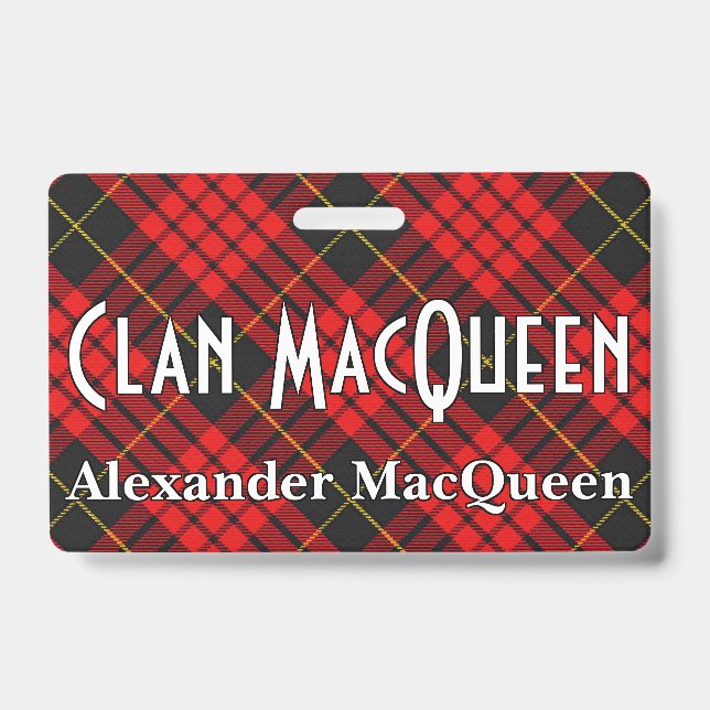 Badge Tartan du clan MacQueen Snappy (Avant)