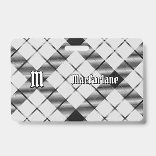 Badge Tartan noir et blanc du clan MacFarlane