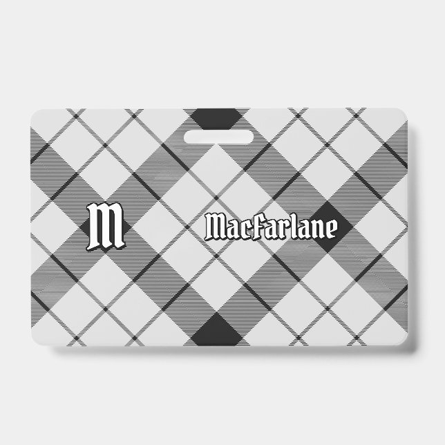 Badge Tartan noir et blanc du clan MacFarlane (Avant)