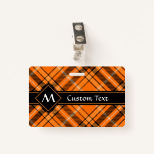 Badge Tartan orange d'Halloween