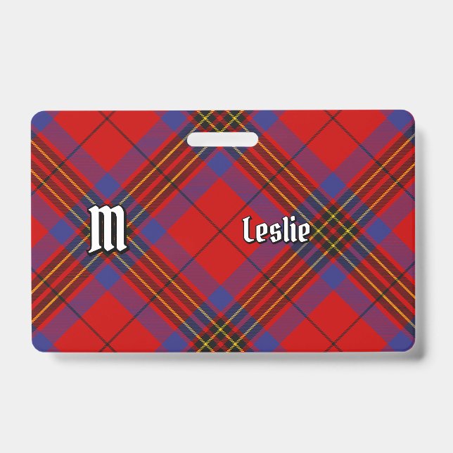 Badge Tartan rouge Clan Leslie (Avant)