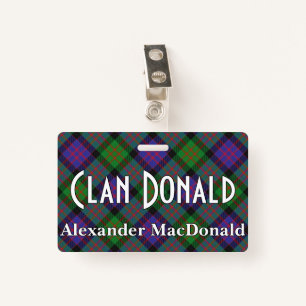 Badge Tartan vif de Donald MacDonald de clan