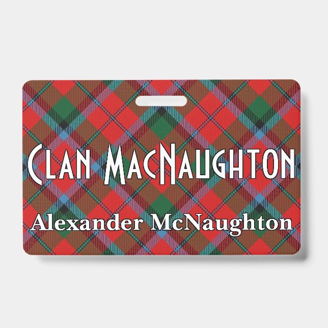 Badge Tartan vif de MacNaughton MacNachtan de clan (Front)
