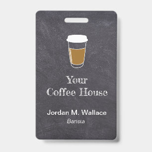 Badge Tasse sur l'Employé de Café Commerce sur Tableau N
