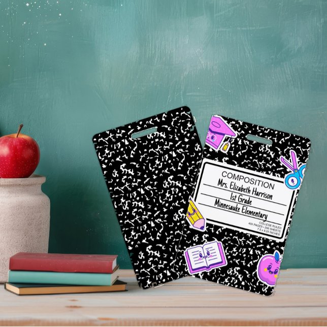 Badge Teacher Back to School Composition  (Créateur téléchargé)