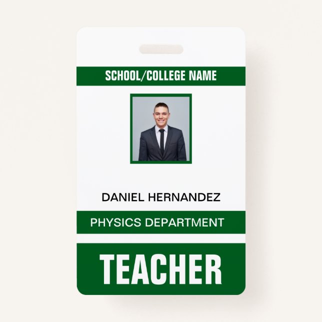 Badge Teacher ID Card  (Devant)