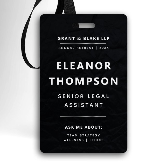 Badge Team Building Black Modern Elegant QR Business (team building business corporate qr  black badge law firm attorney real estate manager paralegal)