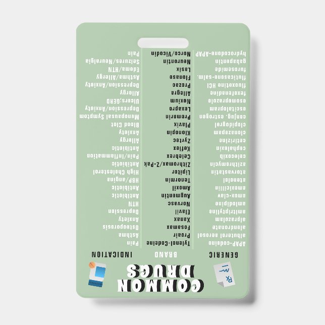 Badge Technicien en pharmacie - Top 50 médicaments et in (Avant)