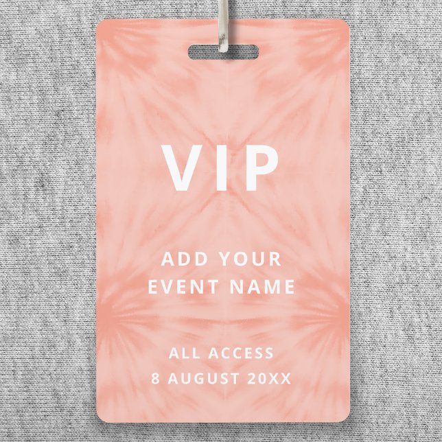 Badge Teint | Coral Pink Event Festival Concert VIP (Créateur téléchargé)