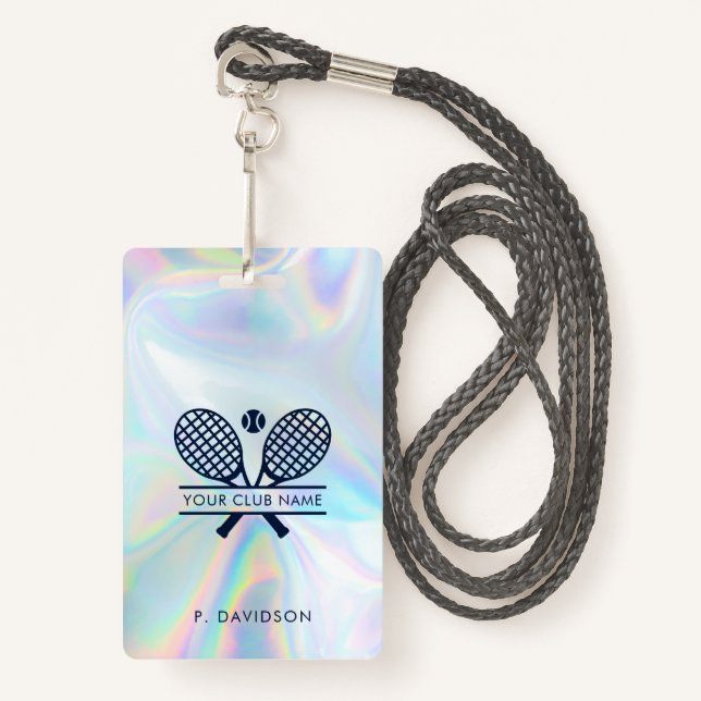 Badge Tennis Club Hologramme All Access Pass Custom (Devant avec lanière)