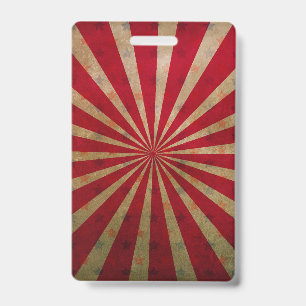 Badge Tente de cirque vintage étoiles lignes rouges carn