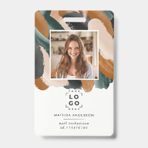 Badge Terracotta vert moderne minimal photo abstrait