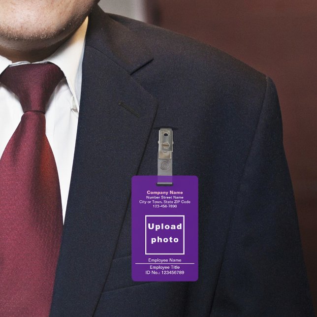 Badge Texte Avec Photo D'employé Violet (Créateur téléchargé)