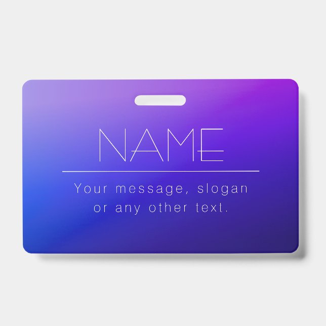Badge Texte élégant et modifiable & Couleur violette mod (Avant)