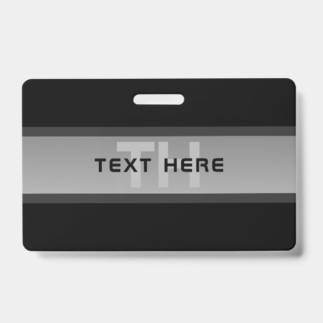 Badge Texte en calques personnalisable moderne | Noir et (Avant)