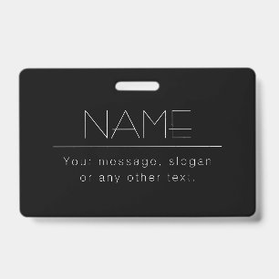 Badge Texte modifiable minimaliste moderne Noir & Blan