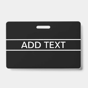 Badge Texte personnalisable Bold Modern Black & White