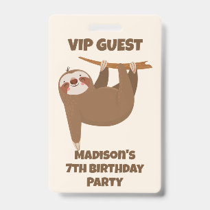 Badge Texte personnalisé & couleur douce paresseux