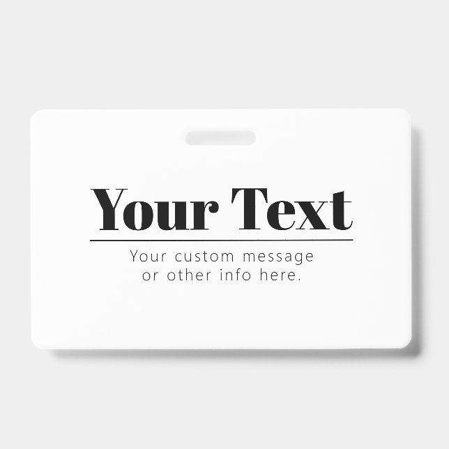 Badge Texte rétro-modern élégant | Noir & Blanc (Avant)