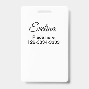 Badge Texte simple minimal ajoutez votre nom lieu ville