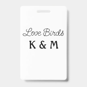 Badge texte simple minimaliste ajoutez votre nom oiseaux