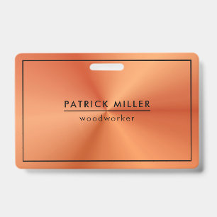 Badge Texture métallique orange métallisé avec accents n