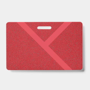 Badge Texturé Rouge avec Motif X Gras – Personnali