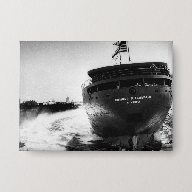 Badge The Edmund Fitzgerald Vintage Great Lakes Ship (Recto)