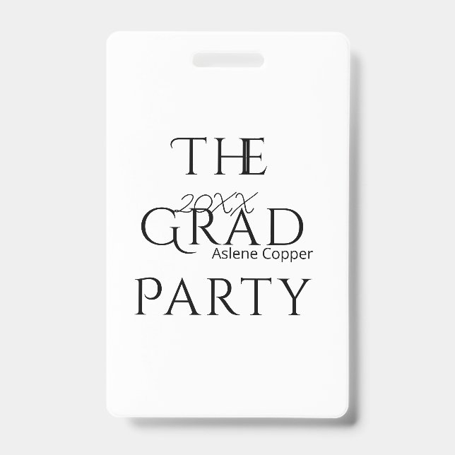 Badge The grad party name 20XX bold letter graduatsimple (Face)