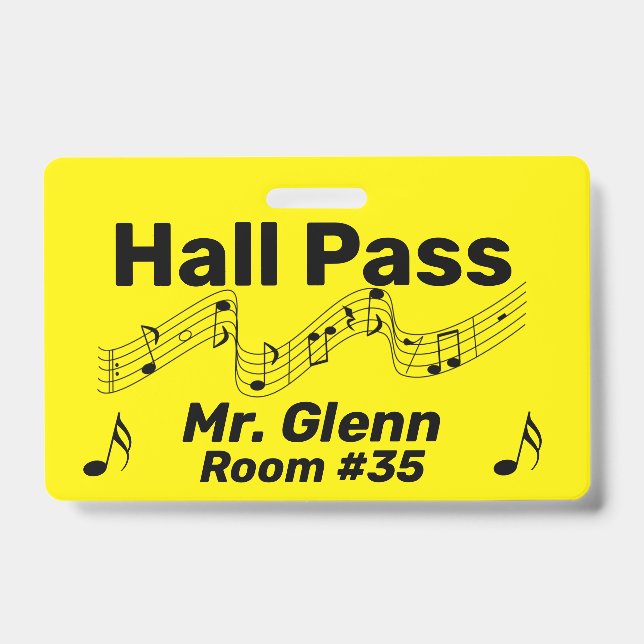 Badge Thème de musique Hall Pass (Avant)