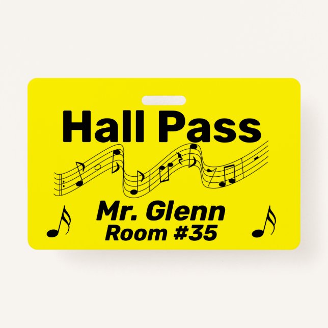 Badge Thème de musique Hall Pass (Devant)
