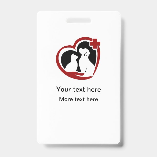 Badge Thème vétérinaire Nom du personnel Insignes d'iden (Avant)