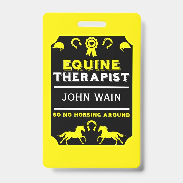 Badge Thérapeute équin cheval (Avant)