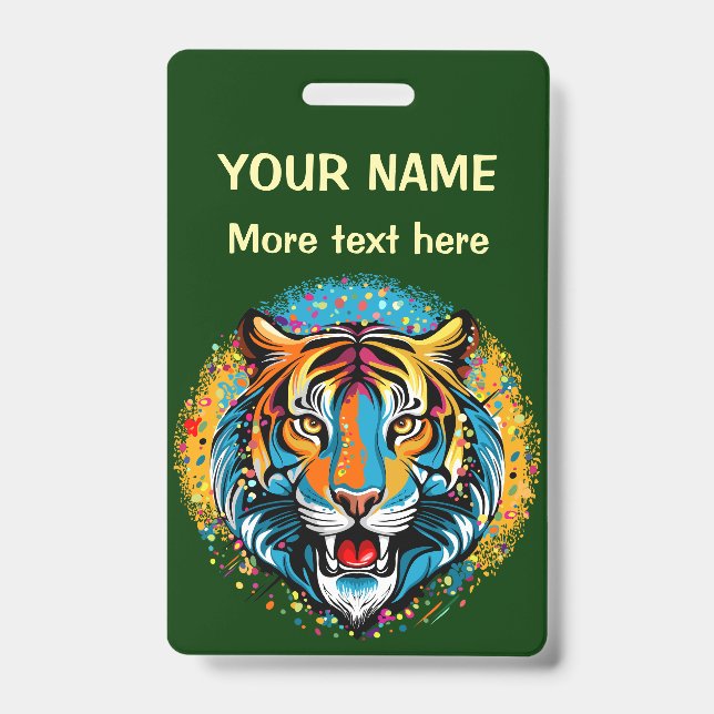 Badge Tiger Head Rainbow colors paint stains (Avant)