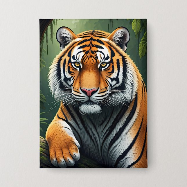 Badge Tigre majestueux dans la jungle (Recto)