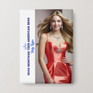 Badge Titleholder Photo Button for Pageants - Rectangle