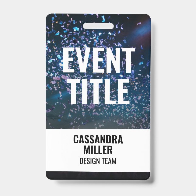 Badge Titre de l'événement avec fond de photo Pass Backs (Avant)