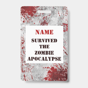Badge Tour de cou sang personnalisé Apocalypse Zombie