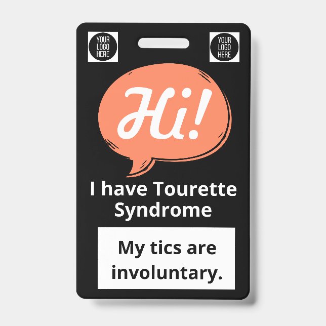 Badge Tourette Syndrome Speech Bubble Volunteer Lanyard  (Front)