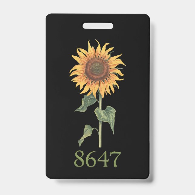 Badge Tournesol 8647 86 47 Subtle Anti Trump Floral Boho (Avant)