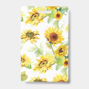 Badge Tournesol à l'aquarelle