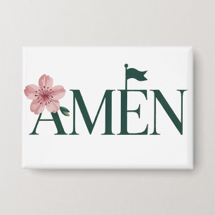 Badge Tournoi de golf rose Amen Golf Party d'anniversair