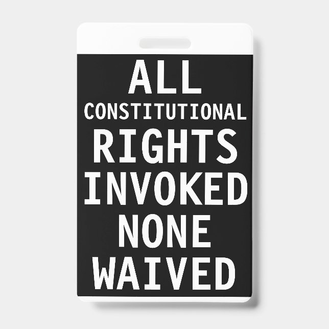 Badge Tous les droits constitutionnels invoqués Aucun n' (Avant)