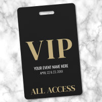 Tout Accès Élégant Événement VIP Or Noir