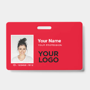 Badge Tout Logo ID de Code QR ou Barre de Photo d'Employ